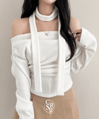 【Sweet Snowflakes】Off-Shoulder Tie Set