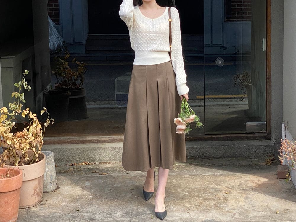 【🌷Soft】Pretzel Cable U-Neck Knit