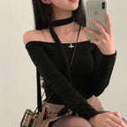 Tie Strap Off Shoulder Set 