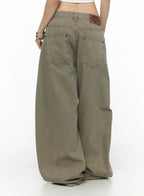 Heart Stud Wide Jeans