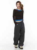 Heart Stud Wide Jeans