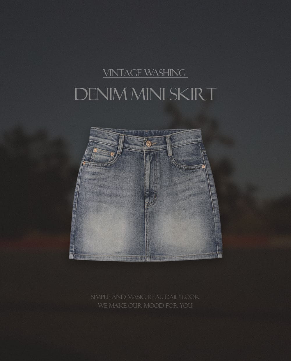[Korean Hot Item!] Washing Denim Mini Skirt 