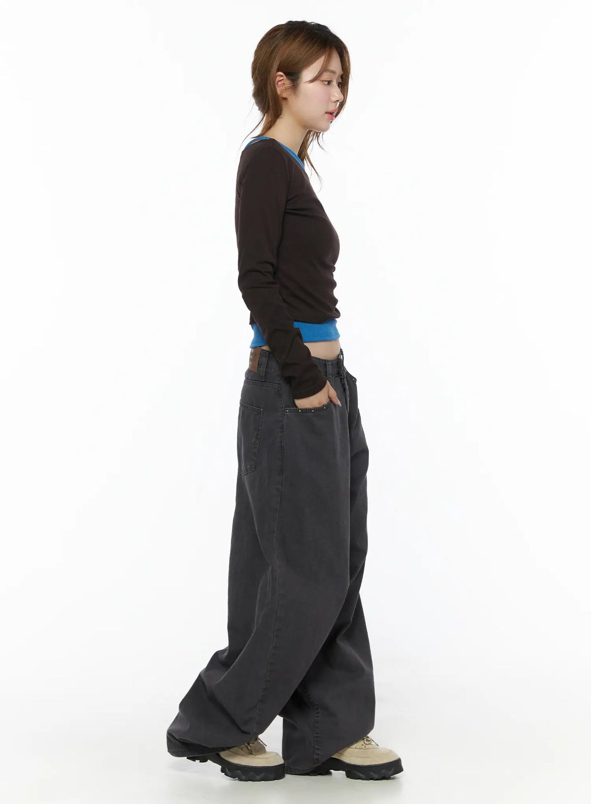 Heart Stud Wide Jeans