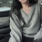 【🌷New Spring Arrivals】Label V-Neck Knit 