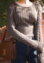 【🌷Soft】Pretzel Cable U-Neck Knit