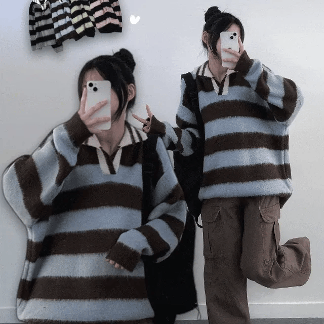 【🎅🏻情侶裝】Stripe Rugby Knitwear