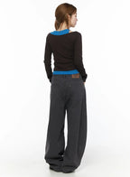 Heart Stud Wide Jeans