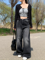 【Y2K Vibe】Cool Wide Jeans