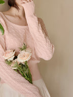 【🌷Soft】Pretzel Cable U-Neck Knit