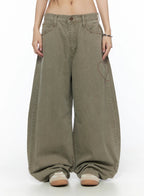 Heart Stud Wide Jeans