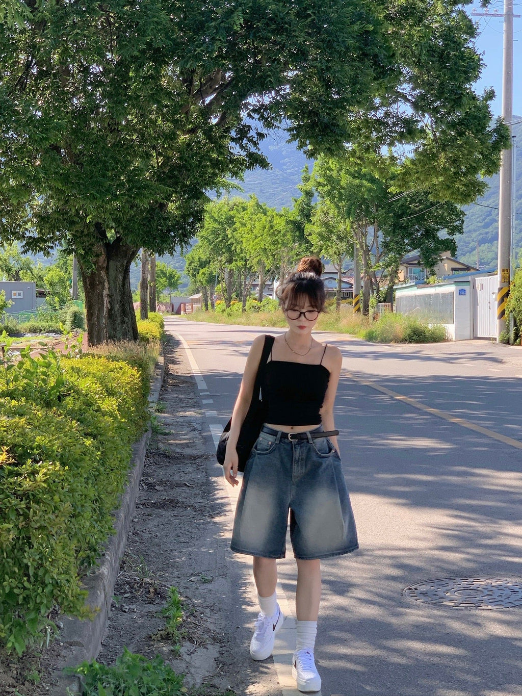 [Lazy Style] Balloon Denim Half Pants
