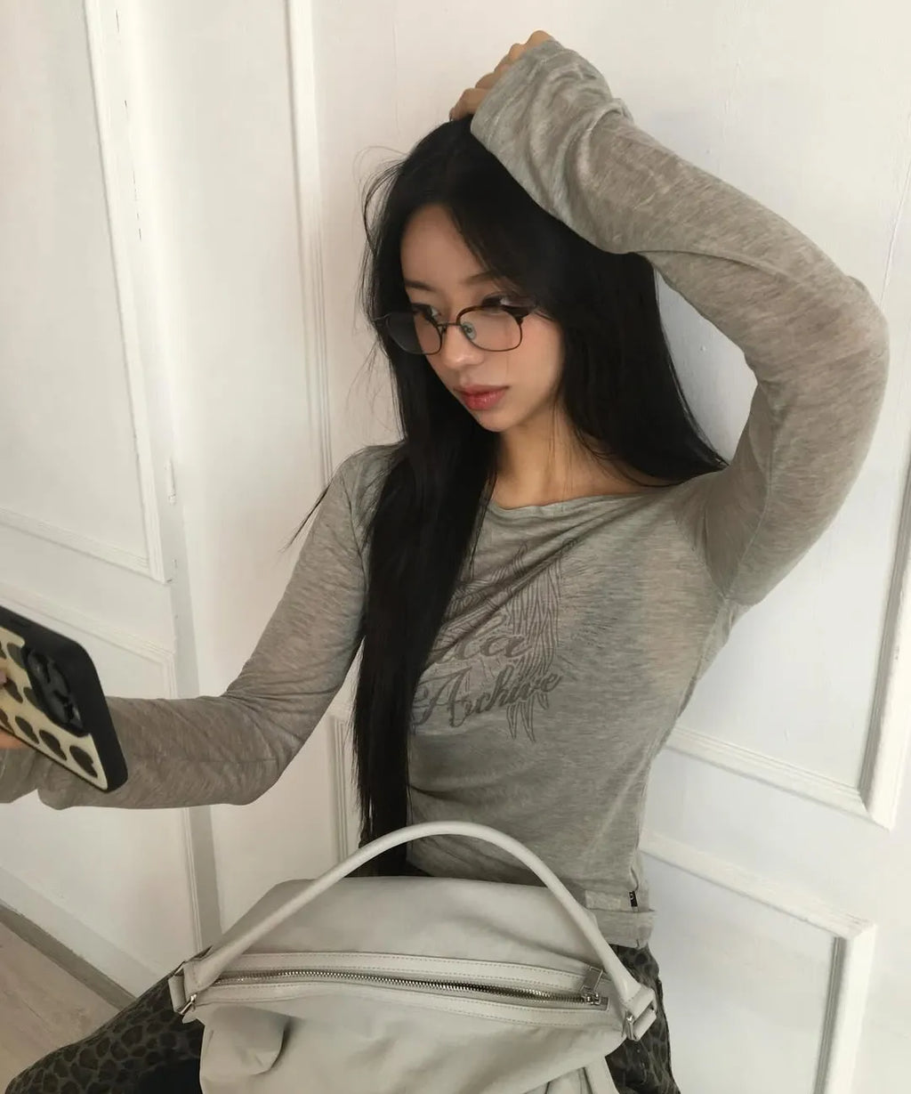 [Same as JISOO] STAR WING SHEER LONG SLEEVE