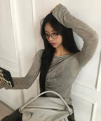 [Same as JISOO] STAR WING SHEER LONG SLEEVE