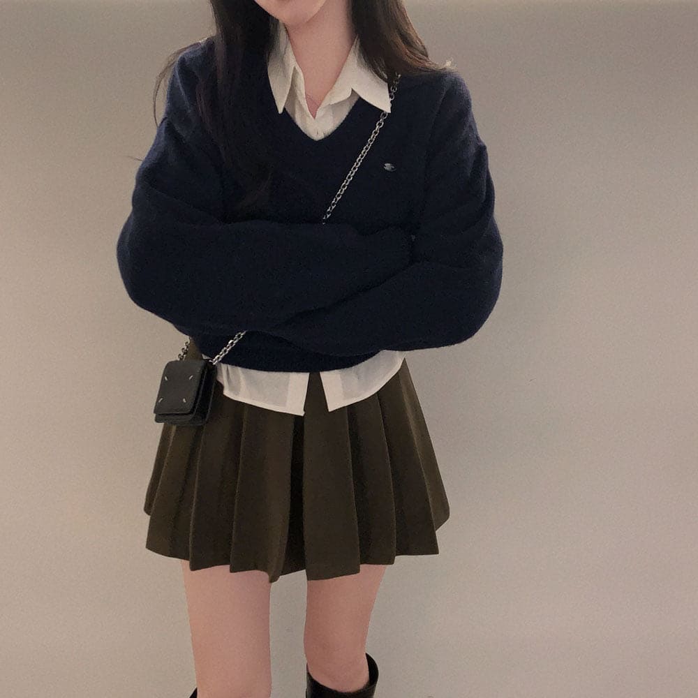 【🌷New Spring Arrivals】Label V-Neck Knit 