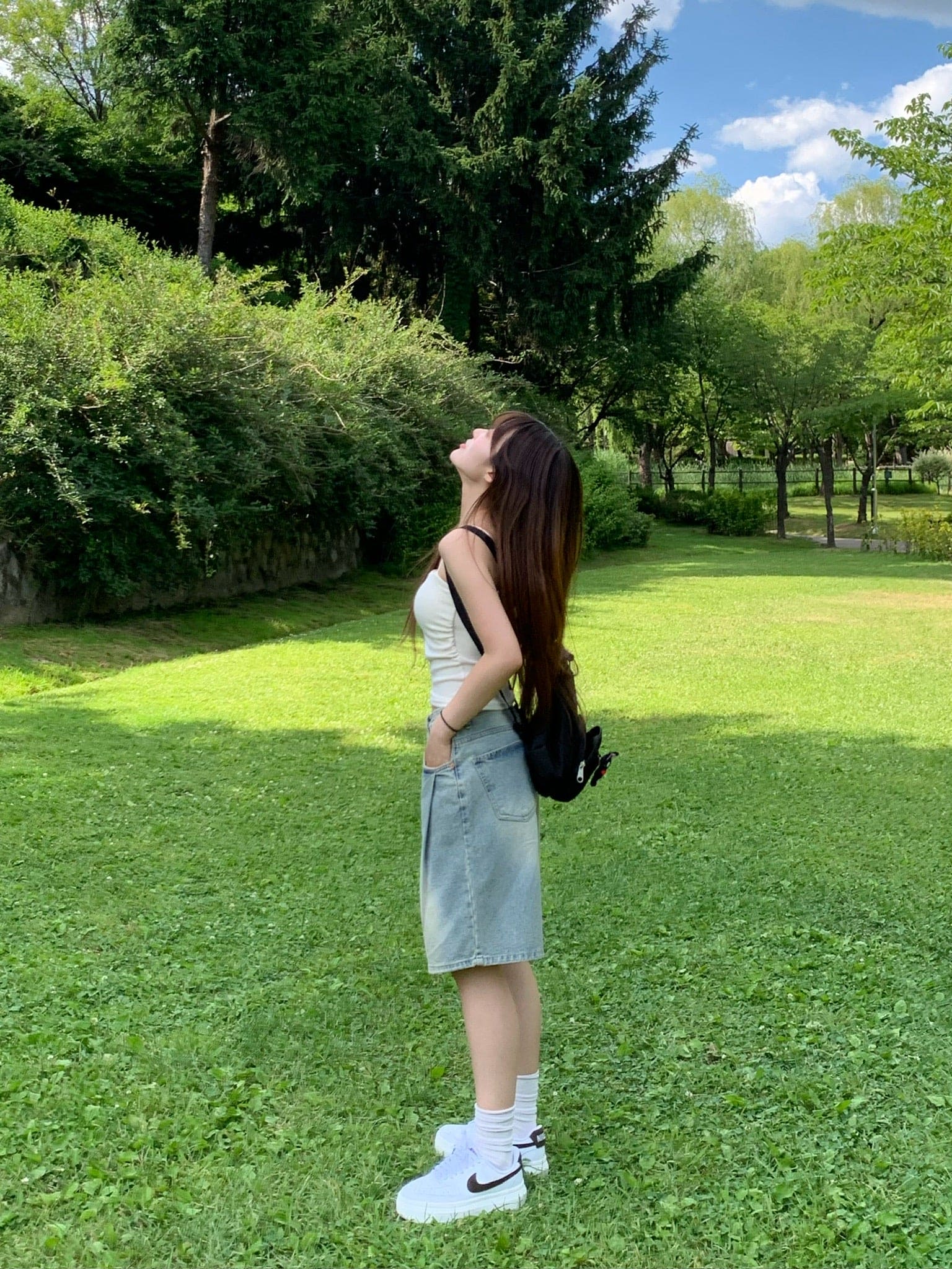 [Lazy Style] Balloon Denim Half Pants