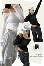 【y2k vibe】Unbalanced Loose Fit Knitwear 