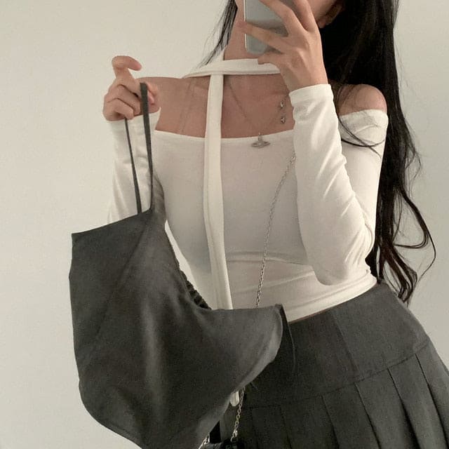 Tie Strap Off Shoulder Set 