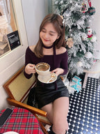 Tie Strap Off Shoulder Set 