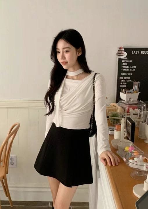 【🩰Ballet Core】Drape Shirring Tie Set