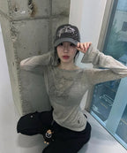 [Same as JISOO] STAR WING SHEER LONG SLEEVE