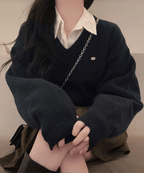 【🌷New Spring Arrivals】Label V-Neck Knit 