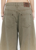 Heart Stud Wide Jeans