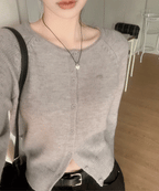 【🩶Daily】Label Cardigan 