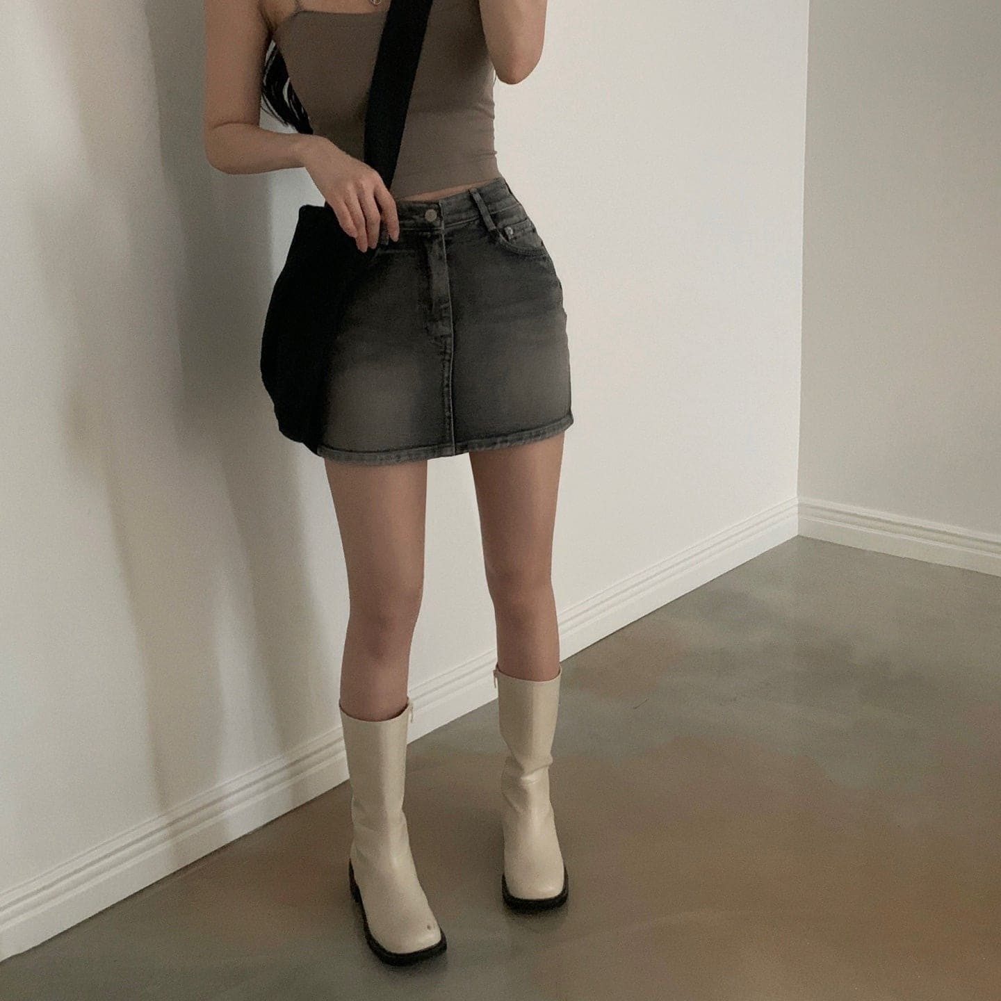 [Korean Hot Item!] Washing Denim Mini Skirt 