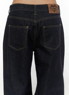 Non-Fade Layered Wide Jeans