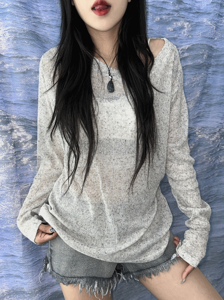 【🩶y2k vibe】Linen Loose Fit Knit 