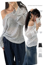 【🩶y2k vibe】Linen Loose Fit Knit 