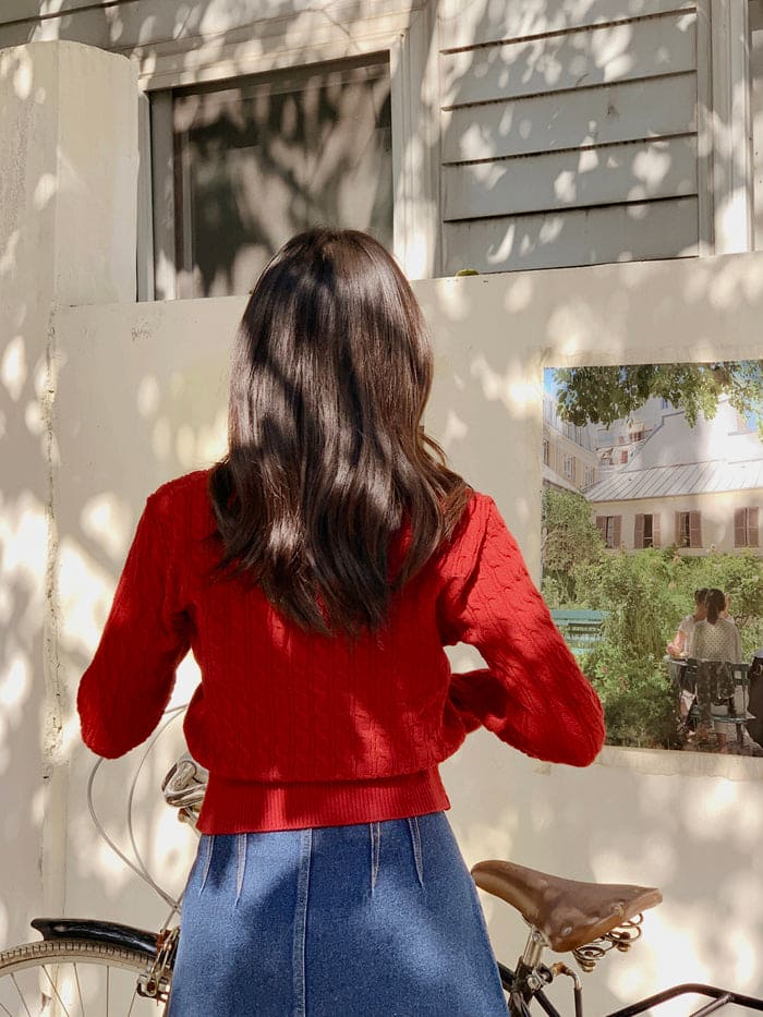 【🌷Soft】Pretzel Cable U-Neck Knit