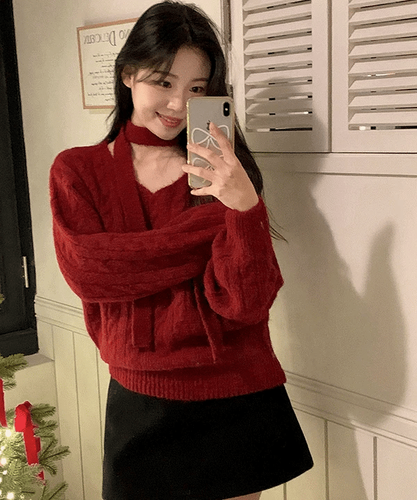 【🧨Chinese New Year Greetings】Twisted Choker Knit 