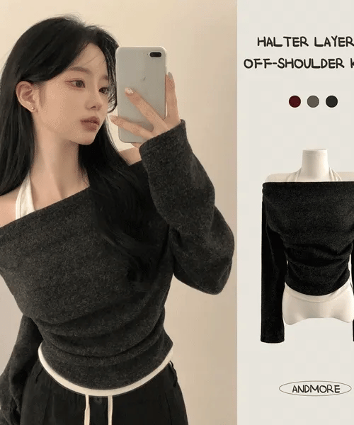【溫暖疊穿】Halter Brushed Top