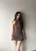 【約會之選】Shirring Halter Mini Dress