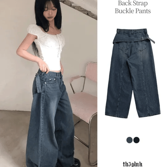 【彎刀神褲】Back Strap Buckle Jeans