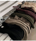 Autumn/Winter Color-Coated Cable Knit Tops