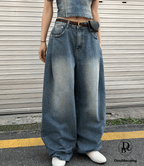 [Lazy Style] Pintuck Balloon Wide Denim