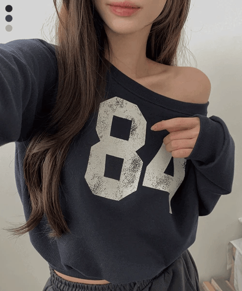 【🎧y2k vibe】Lettering Crop Sweatshirt 