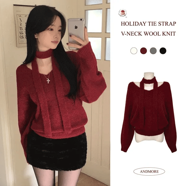 【❤️年末慶典】Wool V-neck Knit Set