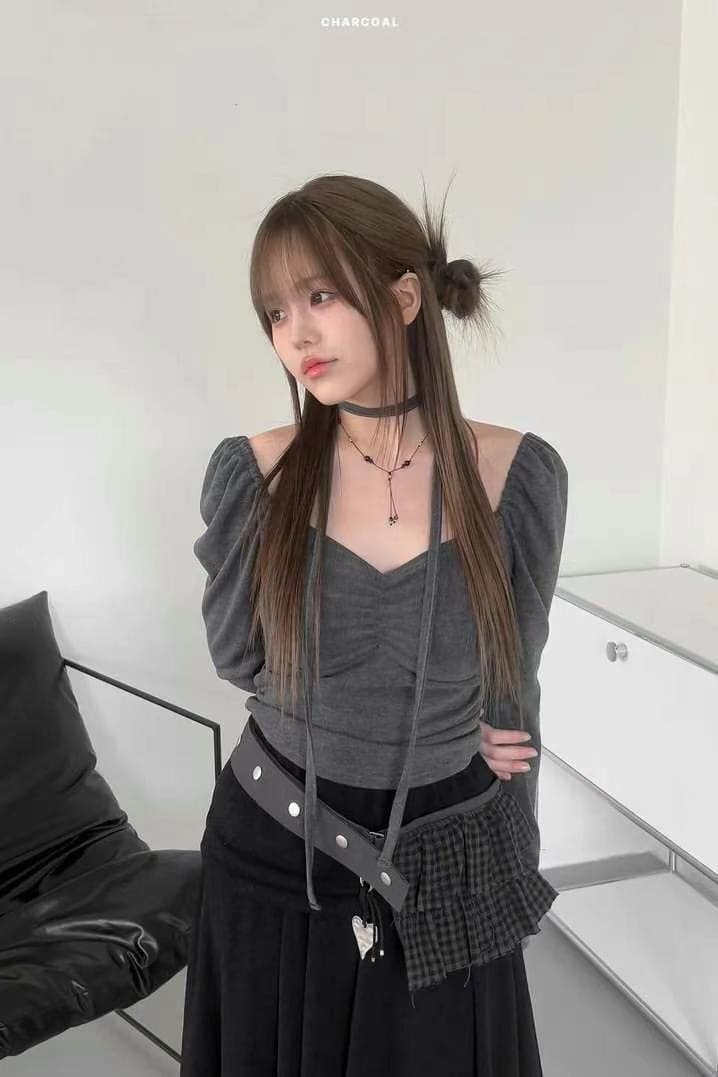 【🩶Sweet and Cool Hot Girl】Heart Shirring Scarf Set 