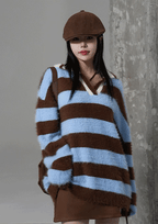 【🧶Comfortable and Soft】Angora Stripe Knit 