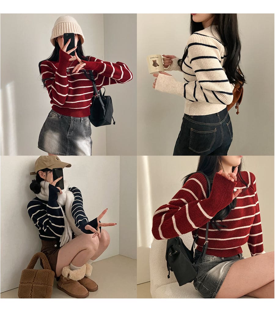 【🍷Christmas &amp; New Year PICK】Striped Warm Loose Knit Sweater 