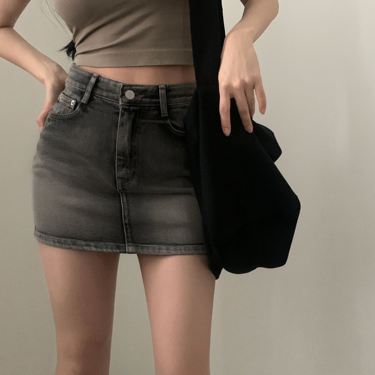 [Korean Hot Item!] Washing Denim Mini Skirt 