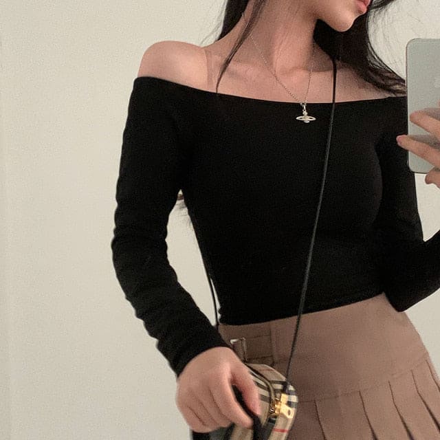 Tie Strap Off Shoulder Set 