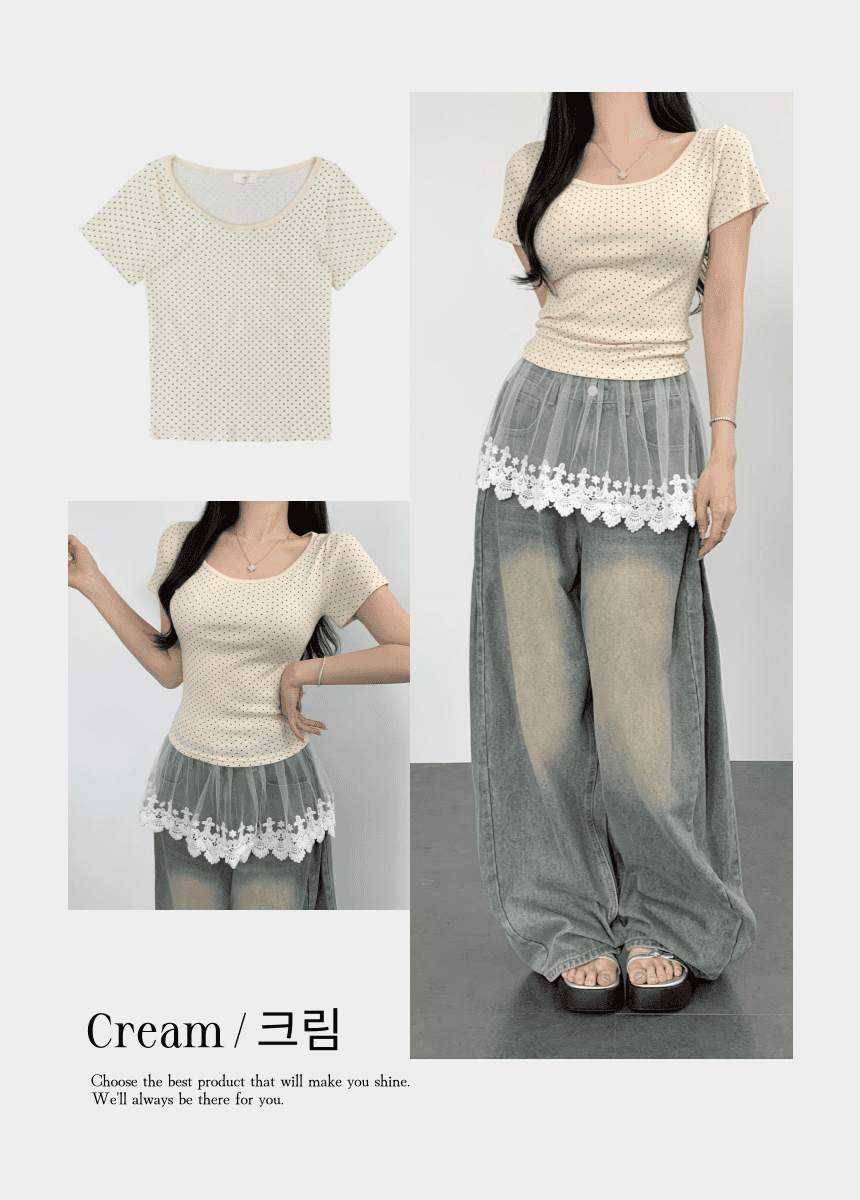 [Korean Style Everyday] Dot Point Tee 