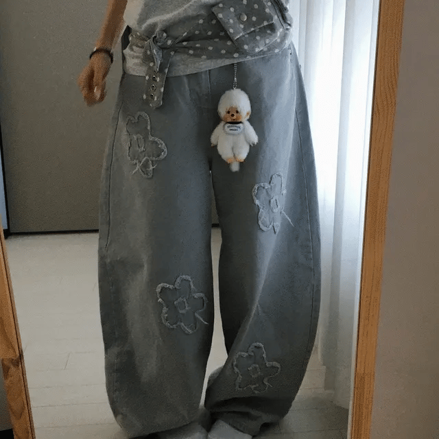 [God Pants Series] Flower Jeans 