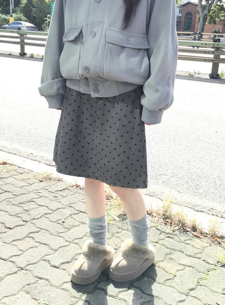 【🩶韓系中長裙】Dot Midi Skirt
