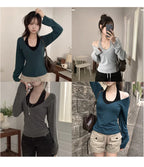 【韓式約會感】Halter V Neck T-shirts