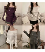 【🍇秋冬新色】Drape Ribbon Top
